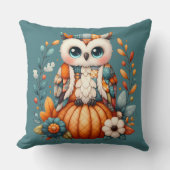 Patchwork Owl on Pumpkin - Cottcore Fall Kissen (Vorderseite)