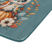 Patchwork Owl on Pumpkin - Cottcore Fall Schneidebrett (Ecke)