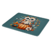 Patchwork Owl on Pumpkin - Cottcore Fall Schneidebrett (Ecke)
