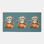 Patchwork Owl on Pumpkin - Cottcore Fall Schreibtischunterlage (Vorderseite)