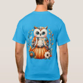 Patchwork Owl on Pumpkin - Cottcore Fall T-Shirt (Rückseite)