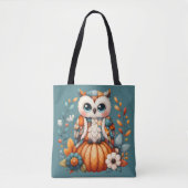 Patchwork Owl on Pumpkin - Cottcore Fall Tasche (Vorderseite)
