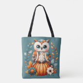 Patchwork Owl on Pumpkin - Cottcore Fall Tasche (Rückseite)