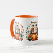Patchwork Owl on Pumpkin - Cottcore Fall Tasse (Vorderseite Links)