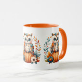 Patchwork Owl on Pumpkin - Cottcore Fall Tasse (VorderseiteRechts)