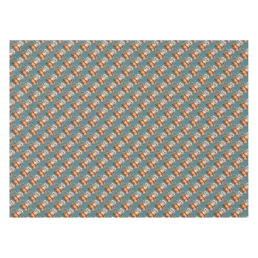 Patchwork Owl on Pumpkin - Cottcore Fall Tischdecke (Vorderseite (Horizontal))