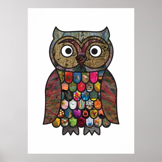 Patchwork Owl Poster (Vorne)