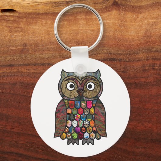 Patchwork Owl Schlüsselanhänger (Vorderseite)