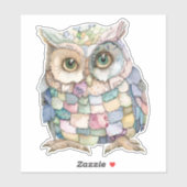 Patchwork Owl Sticker (Blatt)