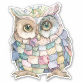 Patchwork Owl Sticker