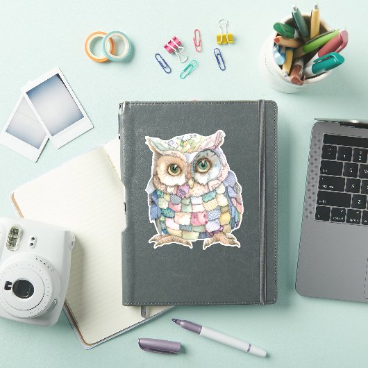Patchwork Owl Sticker (iPad Hülle)