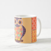 Patchwork Owl Vintages Nahtloses Muster Kaffeetasse (VorderseiteRechts)