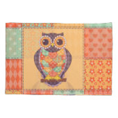 Patchwork Owl Vintages Nahtloses Muster Kissenbezug (Rückseite)