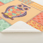Patchwork Owl Vintages Nahtloses Muster Sherpadecke (3/4)