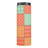 Patchwork Owl Vintages Nahtloses Muster Thermosbecher (Rückseite)