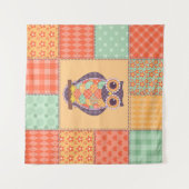 Patchwork Owl Vintages Nahtloses Muster Wandteppich (Vorderseite (Horizontal))