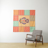 Patchwork Owl Vintages Nahtloses Muster Wandteppich (Beispiel (Horizontal))