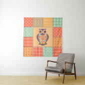 Patchwork Owl Vintages Nahtloses Muster Wandteppich (Beispiel)