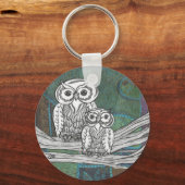 Patchwork Owls Schlüsselkette Schlüsselanhänger (Vorderseite)
