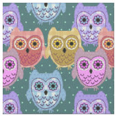 Patchwork Owls Stoff (Nahaufnahme)