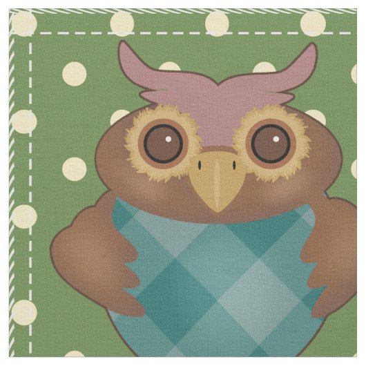 Patchwork Owls Stoff (Nahaufnahme)