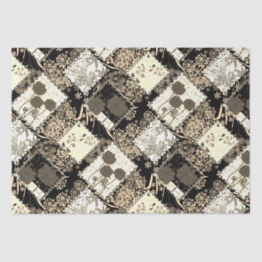 Patchwork-Patchwork-Quilting-handgefertigte Folk-E Seidenpapier (Vorderseite)