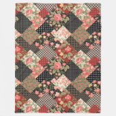 Patchwork Pattern Blume Polka Dot Geometric Plai Fleecedecke (Vorderseite)