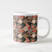 Patchwork Pattern Blume Polka Dot Geometric Plai Jumbo-Tasse (Rechts)