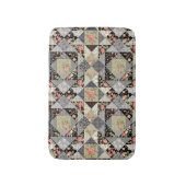 Patchwork Pattern Butterfets Blume Foliage Rose Badematte (Vorderseite Vertikal)