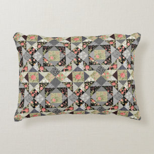 Patchwork Pattern Butterfets Blume Foliage Rose Dekokissen