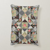 Patchwork Pattern Butterfets Blume Foliage Rose Dekokissen (Rückseite(Vertikal))