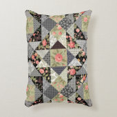 Patchwork Pattern Butterfets Blume Foliage Rose Dekokissen (Vorderseite(Vertikal))