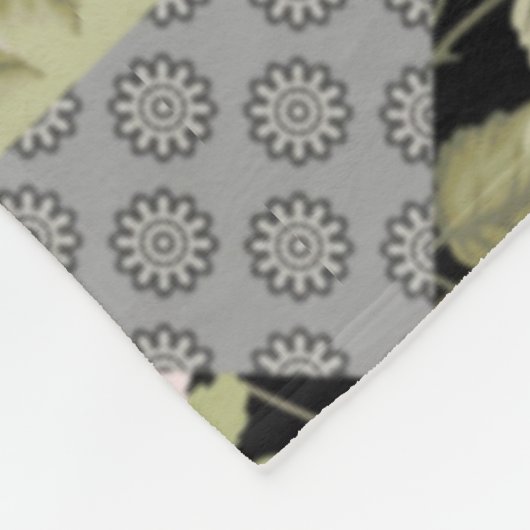 Patchwork Pattern Butterfets Blume Foliage Rose Fleecedecke (Ecke)