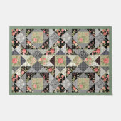 Patchwork Pattern Butterfets Blume Foliage Rose Fußmatte (Vorderseite)