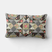 Patchwork Pattern Butterfets Blume Foliage Rose Lendenkissen (Rückseite)