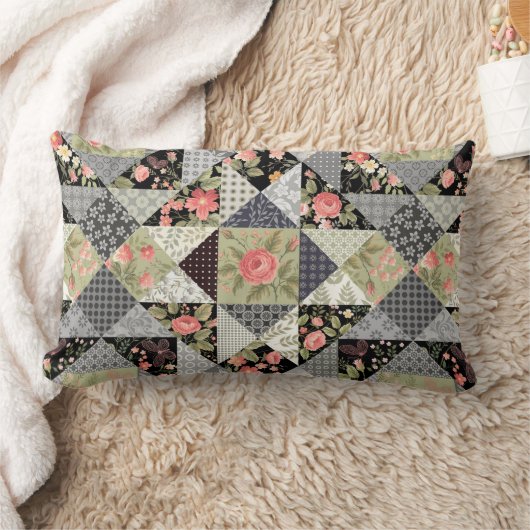 Patchwork Pattern Butterfets Blume Foliage Rose Lendenkissen (Decke)