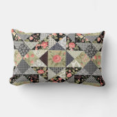 Patchwork Pattern Butterfets Blume Foliage Rose Lendenkissen (Vorderseite)