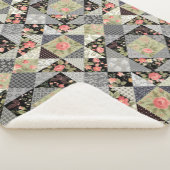 Patchwork Pattern Butterfets Blume Foliage Rose Sherpadecke (3/4)