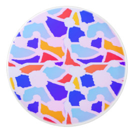 PATCHWORK PATTERN GEMISCHTE FARBEN KERAMIKKNAUF