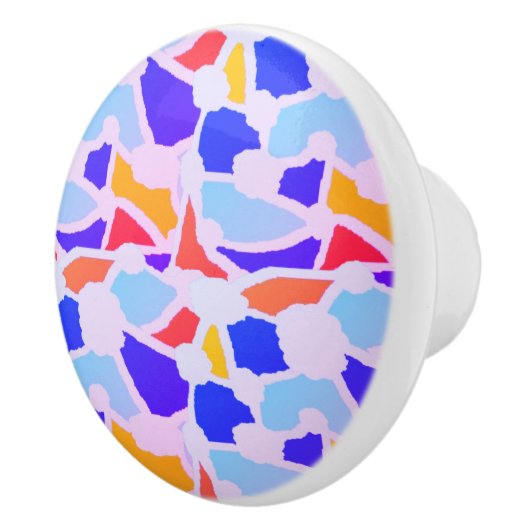 PATCHWORK PATTERN GEMISCHTE FARBEN KERAMIKKNAUF (Rechts)