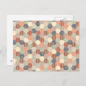 Patchwork Pentagon Muster Postkarte (Vorne/Hinten)