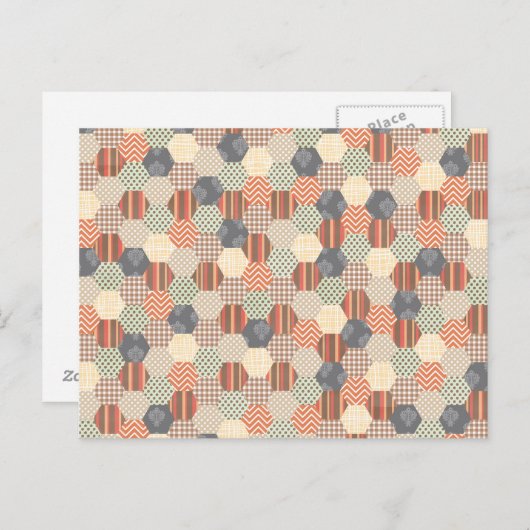 Patchwork Pentagon Muster Postkarte (Vorne/Hinten)