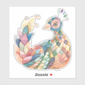 Patchwork Pfauenhecker Aufkleber (Blatt)