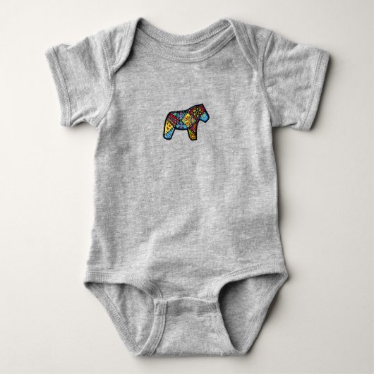 Patchwork Pferd Baby Strampler (Vorderseite)
