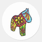Patchwork Pferd Runder Aufkleber (Vorderseite)