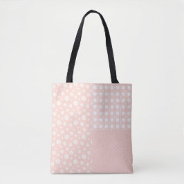 Patchwork Pink & Lavender Spring Pattern Tote Beut Tasche