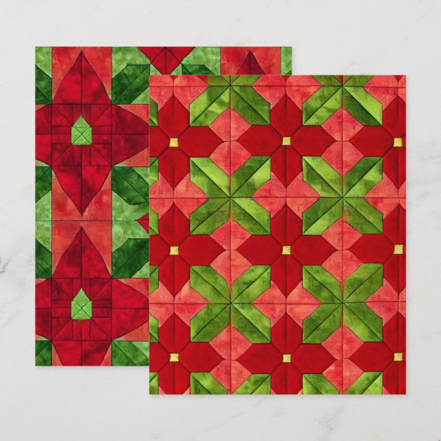 Patchwork Poinsettia Muster Scrapbook (Vorne/Hinten)