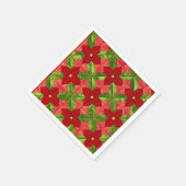 Patchwork Poinsettia Pattern Decoupage Napkins Serviette (Ecke)