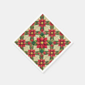 Patchwork Poinsettia Stars Decoupage Napkins Serviette (Ecke)