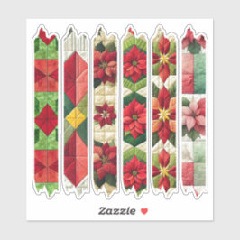 Patchwork Poinsettia Washi Tape Scrapbook Stickers Aufkleber